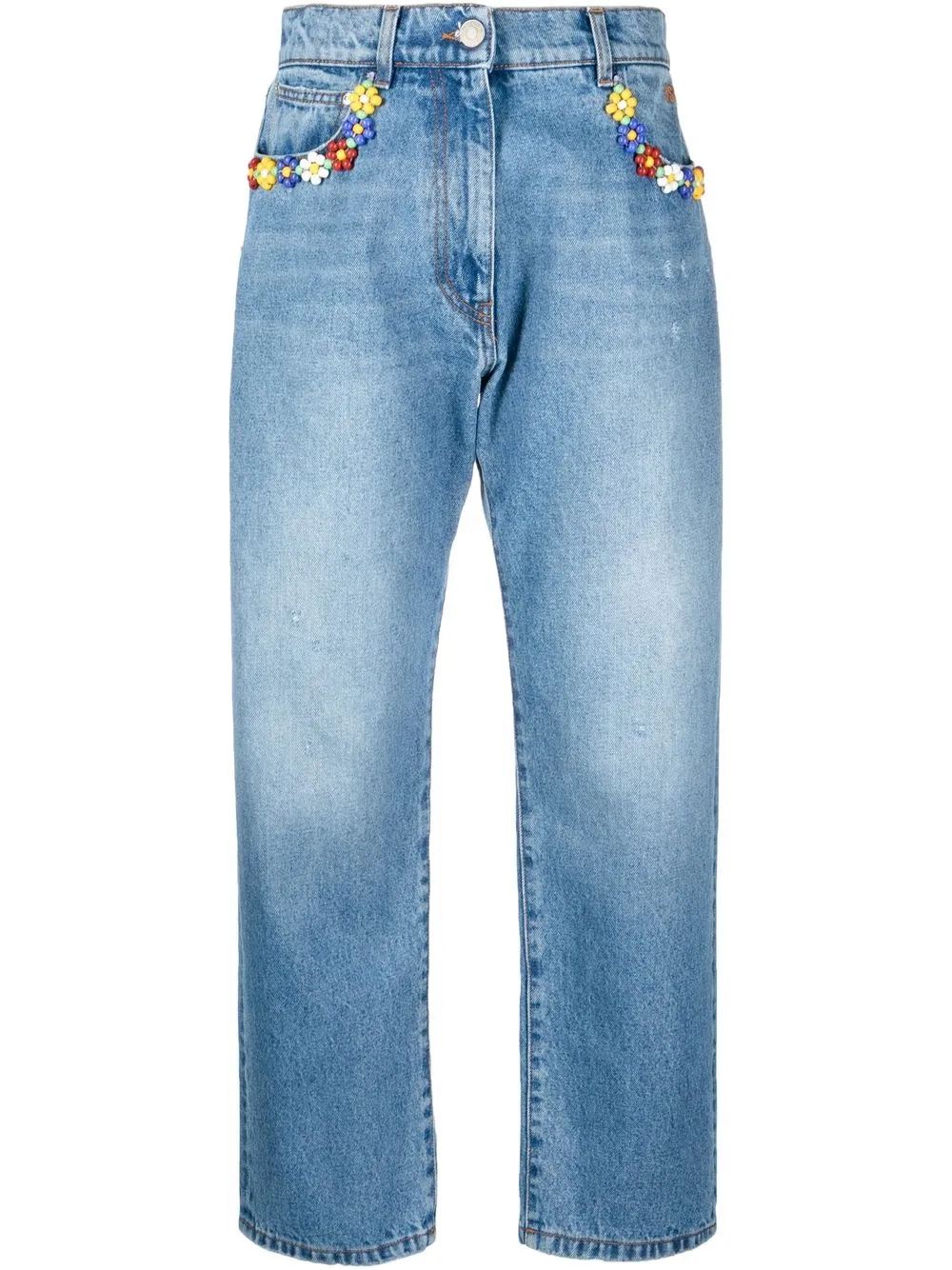 

MSGM high-rise straight-leg jeans - Blue