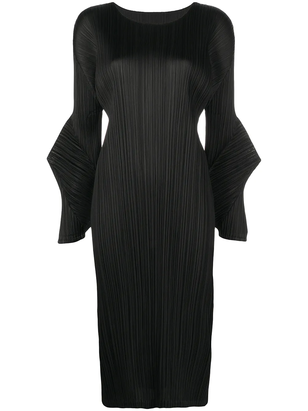 

Pleats Please Issey Miyake vestido Blast plisado con manga estructurada - Negro