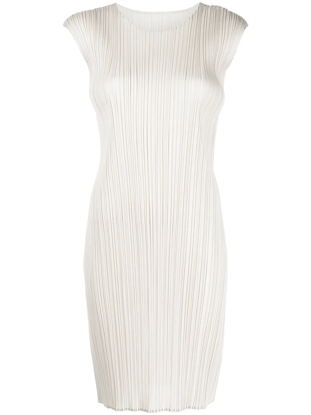 

Pleats Please Issey Miyake vestido midi Basics - Neutro