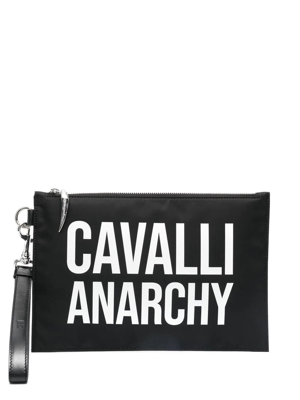 

Roberto Cavalli bolsa de mano con eslogan estampado - Negro