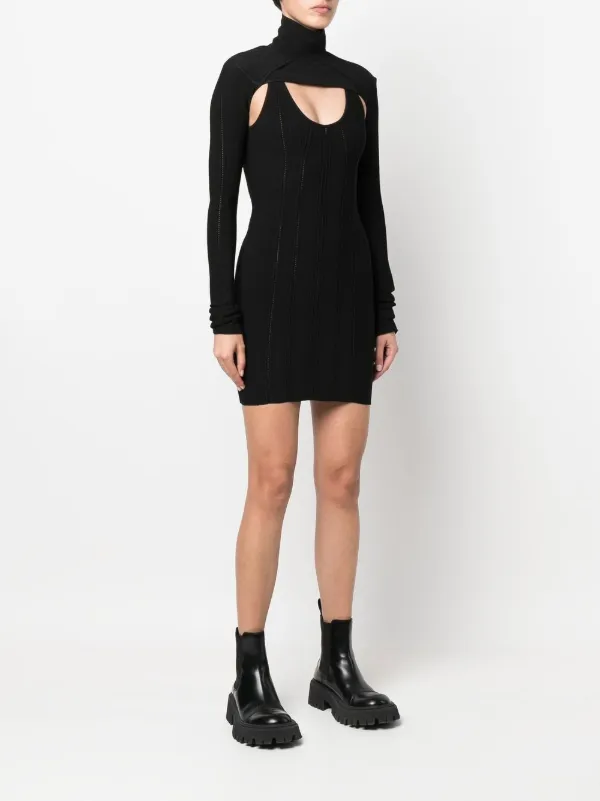roberto cavalli knit dress Cut-out knit dress with Ray of Gold print in Gold for Women