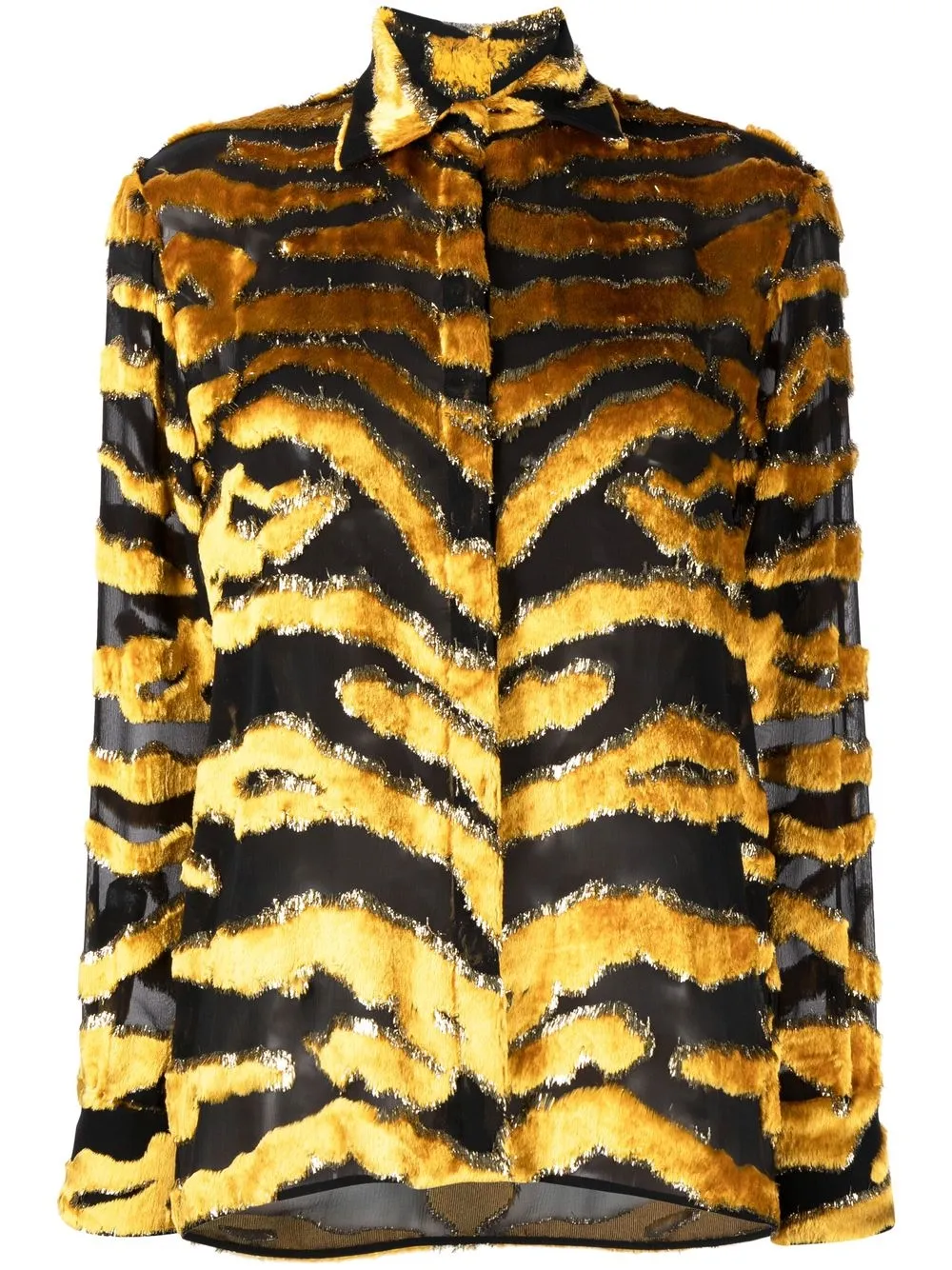 

Roberto Cavalli tiger-print long-sleeve shirt - Black