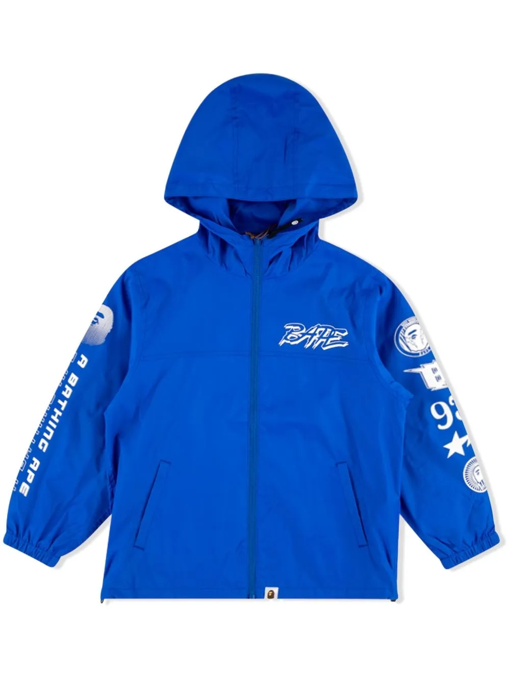 

A BATHING APE® logo-print hooded jacket - Blue