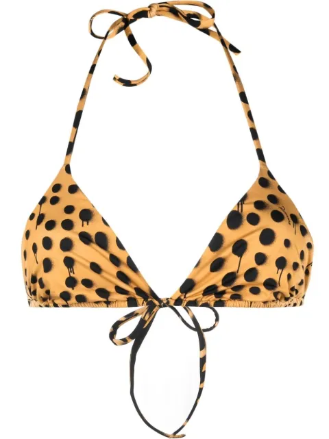 DSQUARED2 leopard-print halterneck bikini top