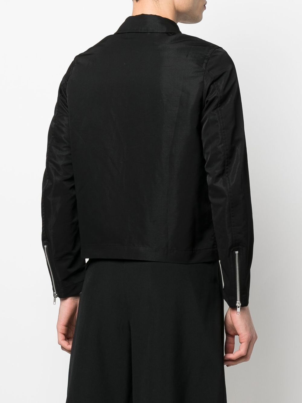 Shop Black Comme Des Garçons Spread-collar Zip-up Windbreaker In Black