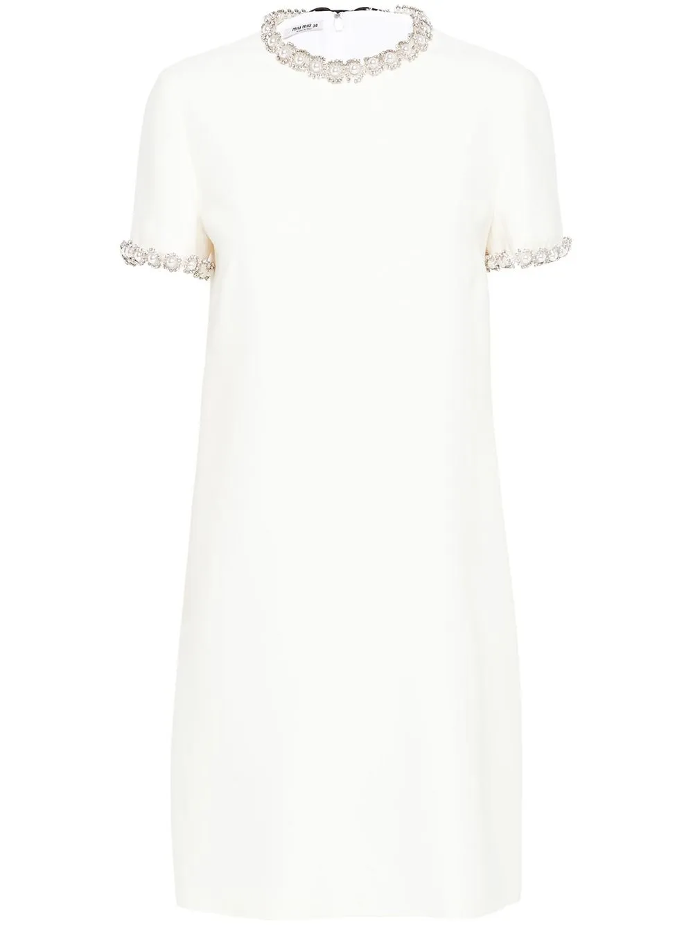 pearl and crystal-embellished mini dress