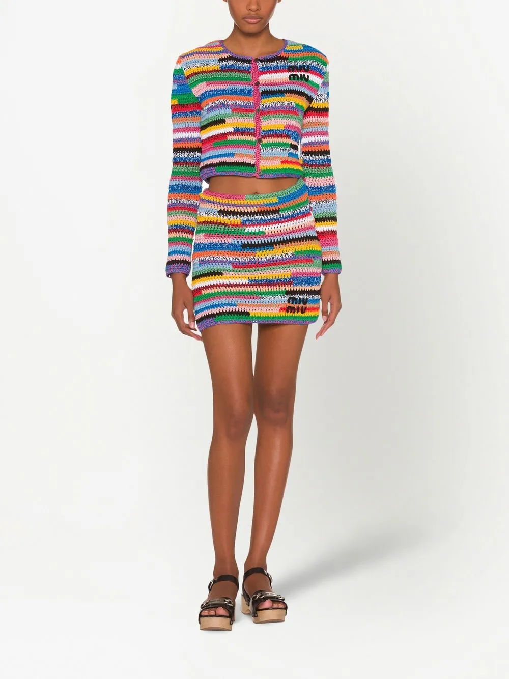 Miu Miu Cropped Crochet Cardigan Farfetch