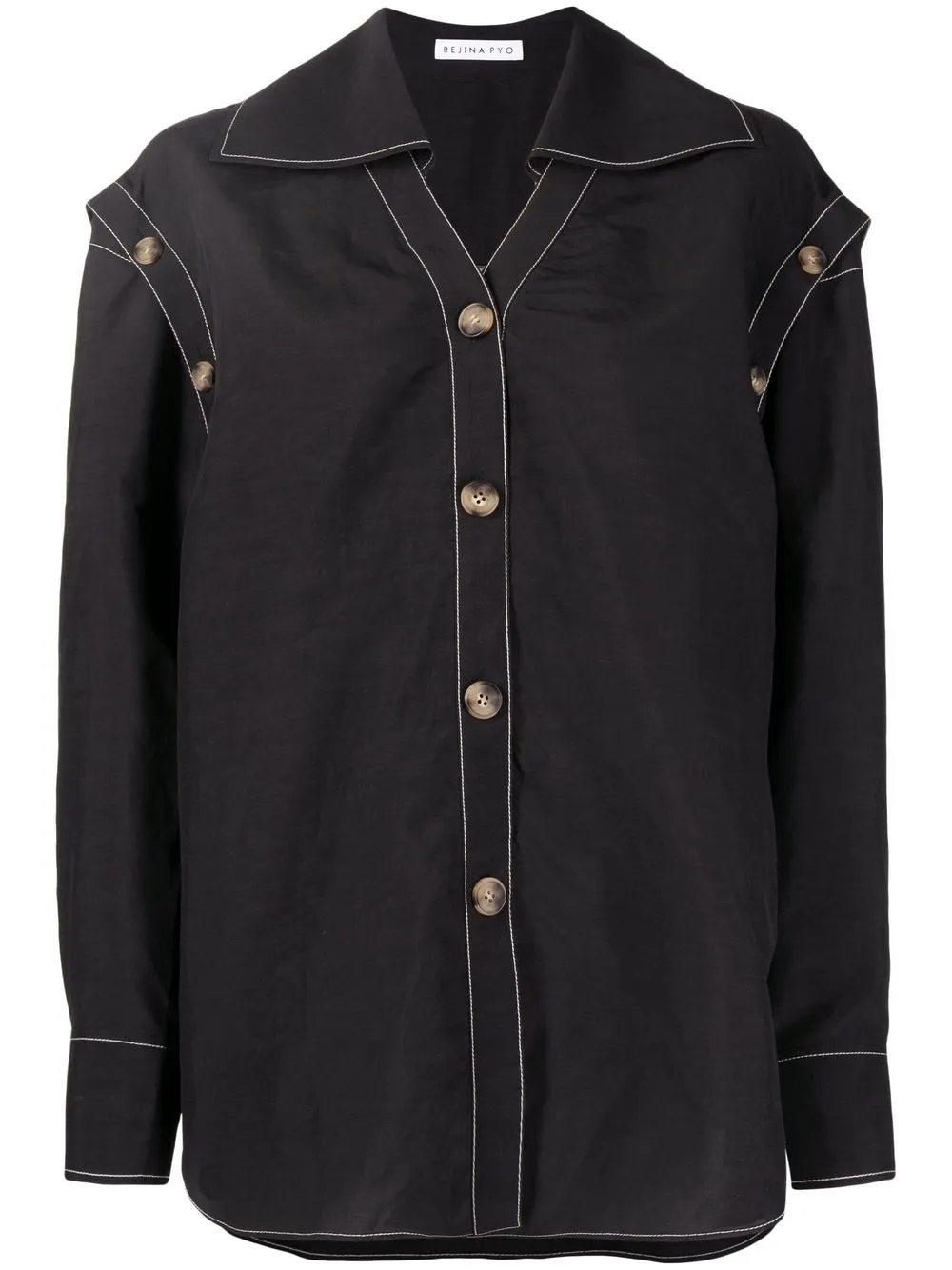 

Rejina Pyo camisa Carina - Negro