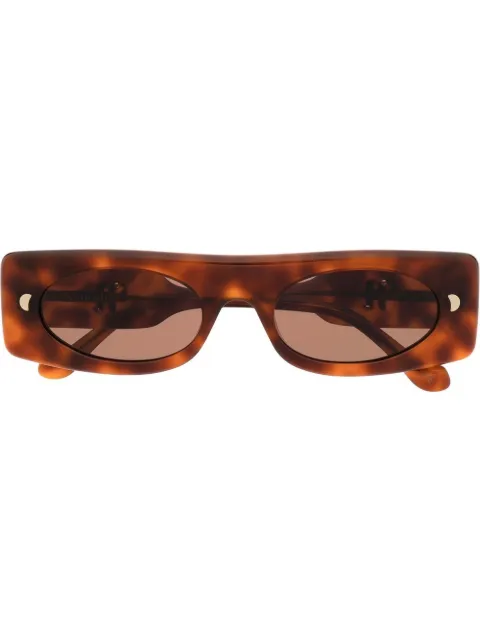 Nanushka Ruthie tortoiseshell-effect rectangle sunglasses