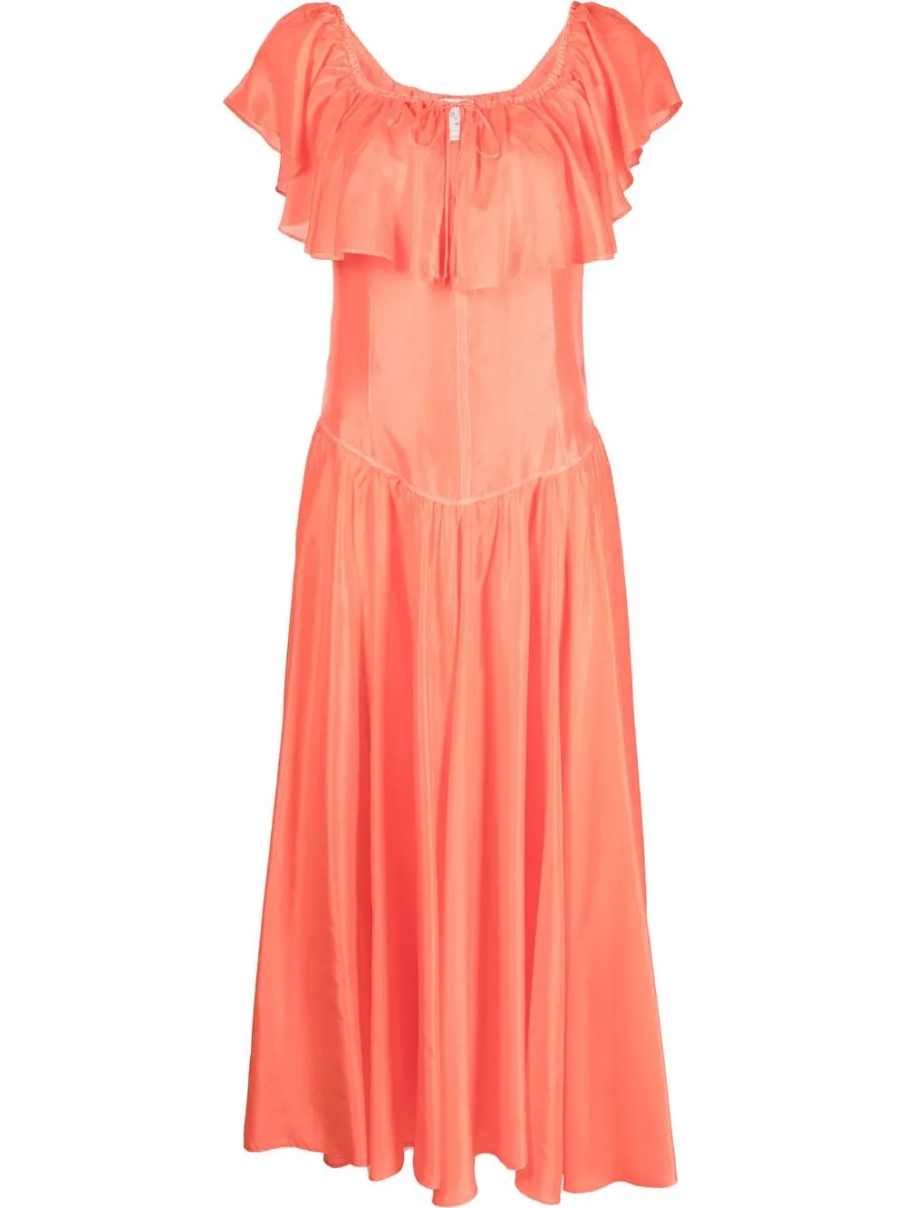 

Forte Forte vestido midi de seda con capas - Naranja