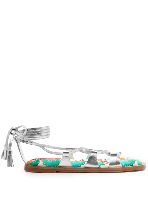 La DoubleJ Gladiator Flat Sandals in Grey