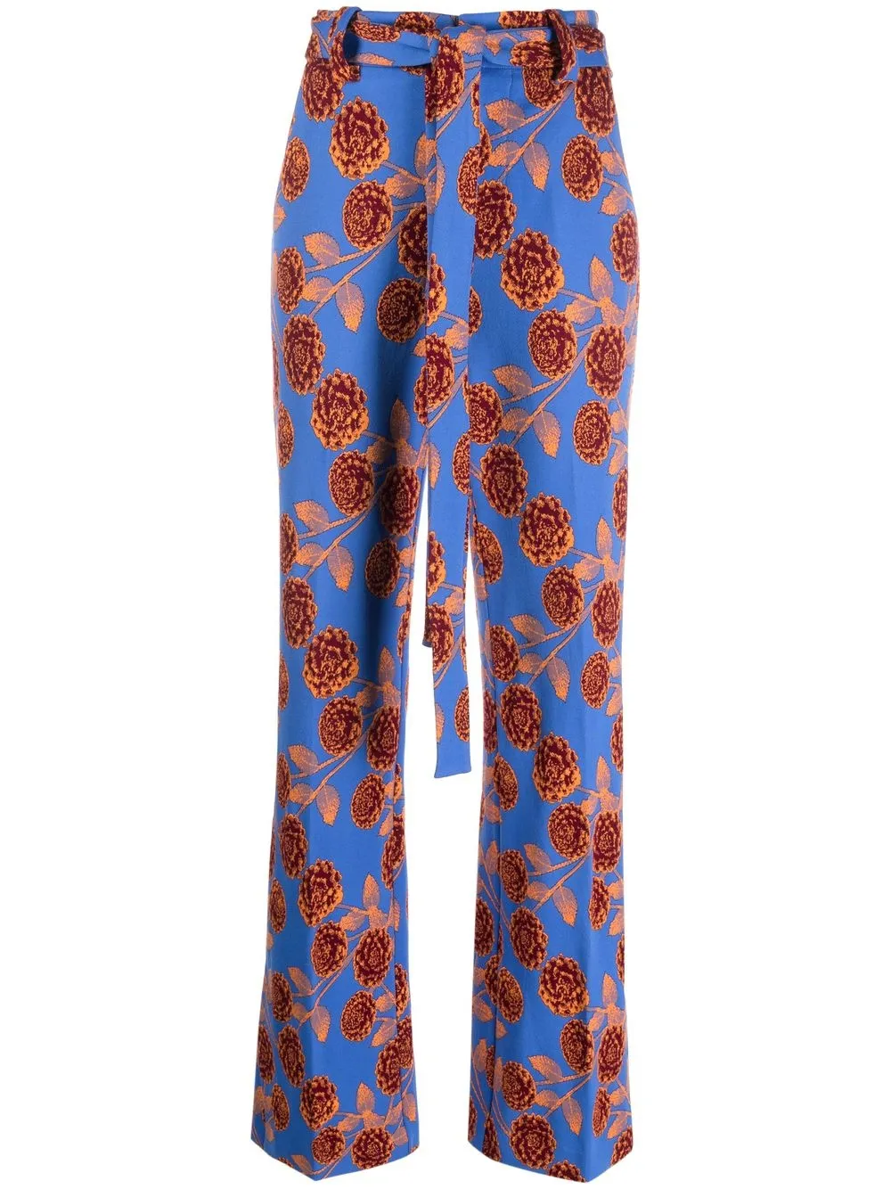 

La DoubleJ pantalones Slit Flower Tapestry - Azul