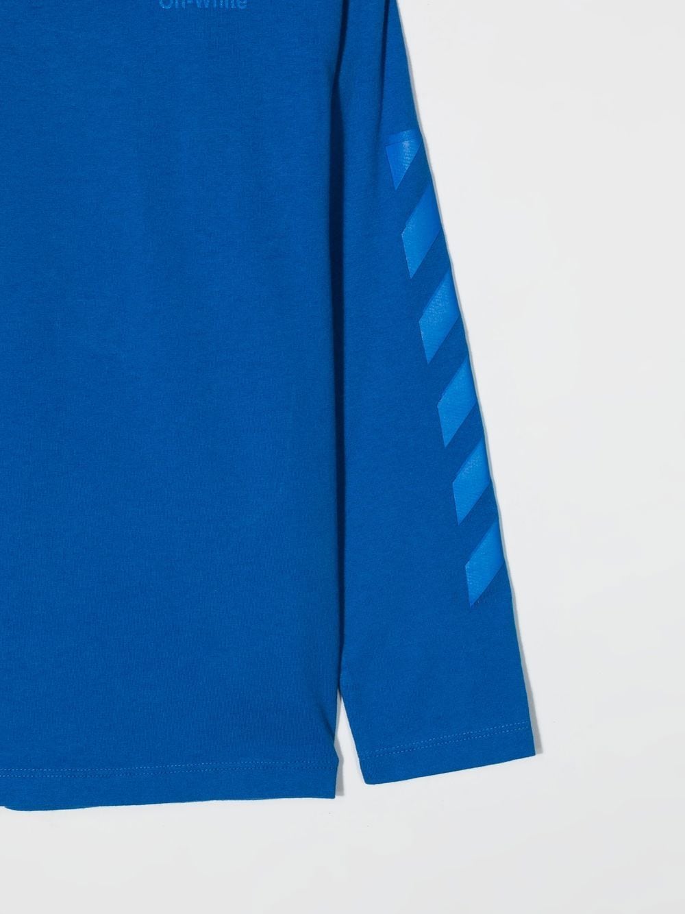 Shop Off-white Diag-stripe Print Detail T-shirt In Blue