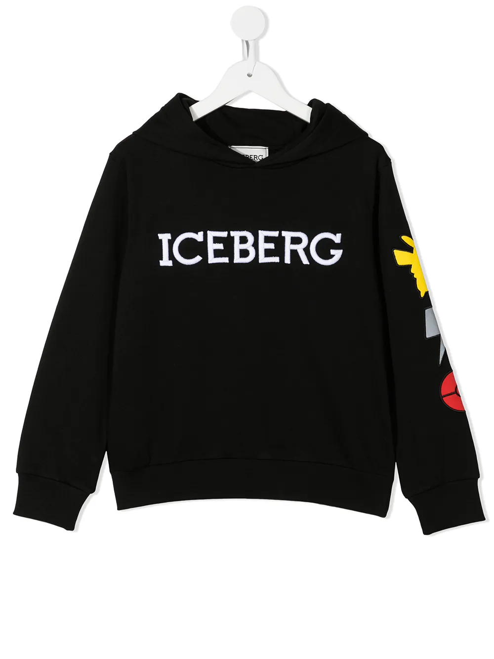 Iceberg Kids hoodie con estampado abstracto - Negro