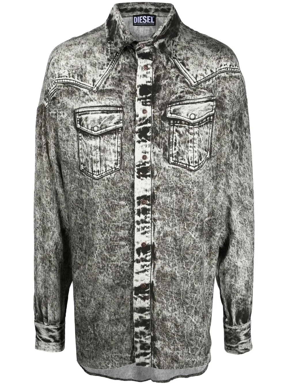 

Diesel camisa de mezclilla asimétrica manga larga - Gris
