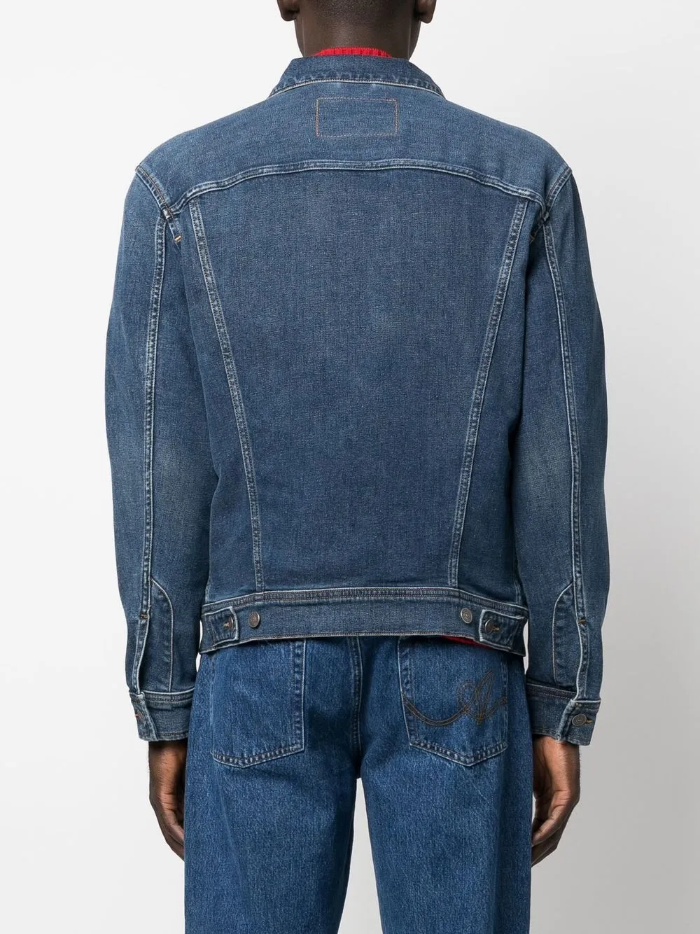 levis denim jacket with logo on back