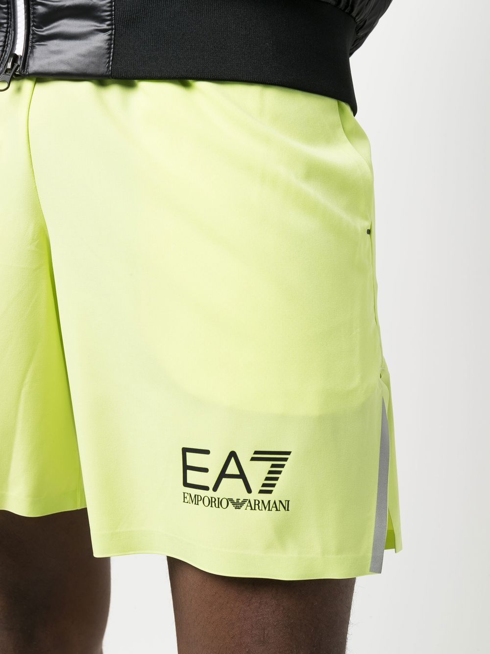 Shop Ea7 Logo-print Elasticated Shorts In Green