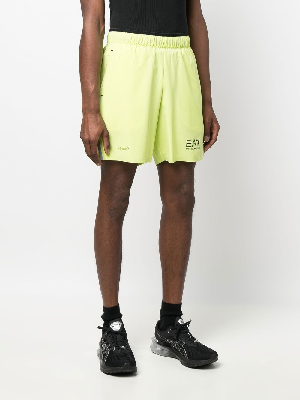 Shop Ea7 Logo-print Elasticated Shorts In Green