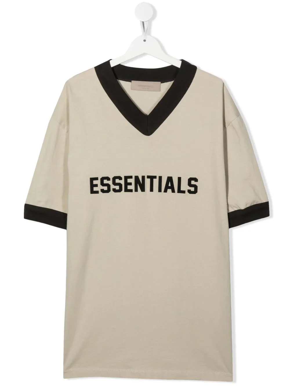 

FEAR OF GOD ESSENTIALS KIDS TEEN flocked-logo T-shirt - Neutrals
