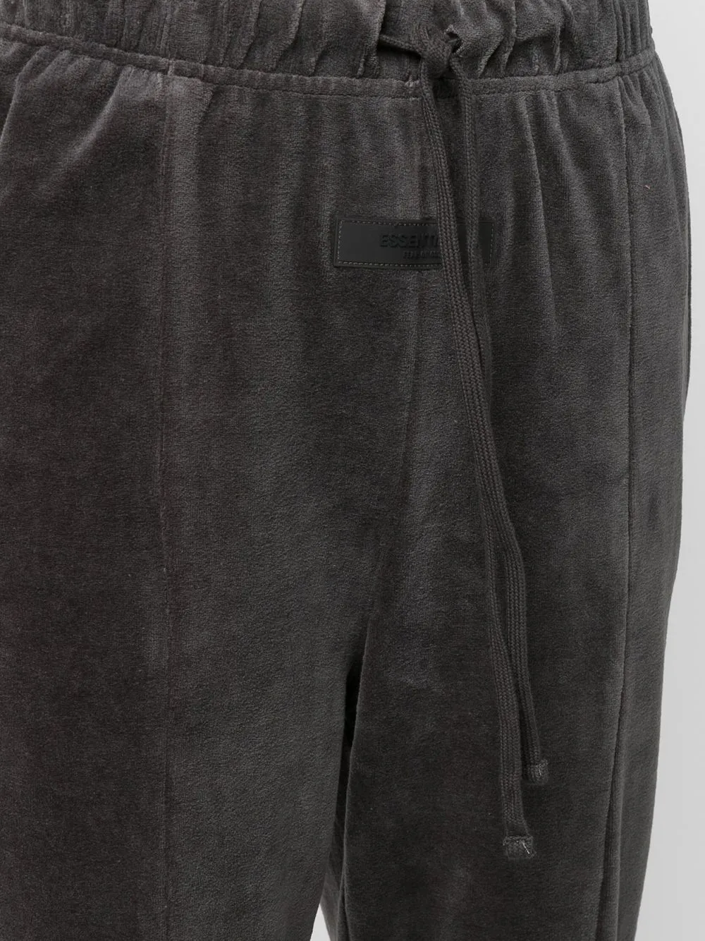 Essentials Drawstring Velour Trousers In Grey