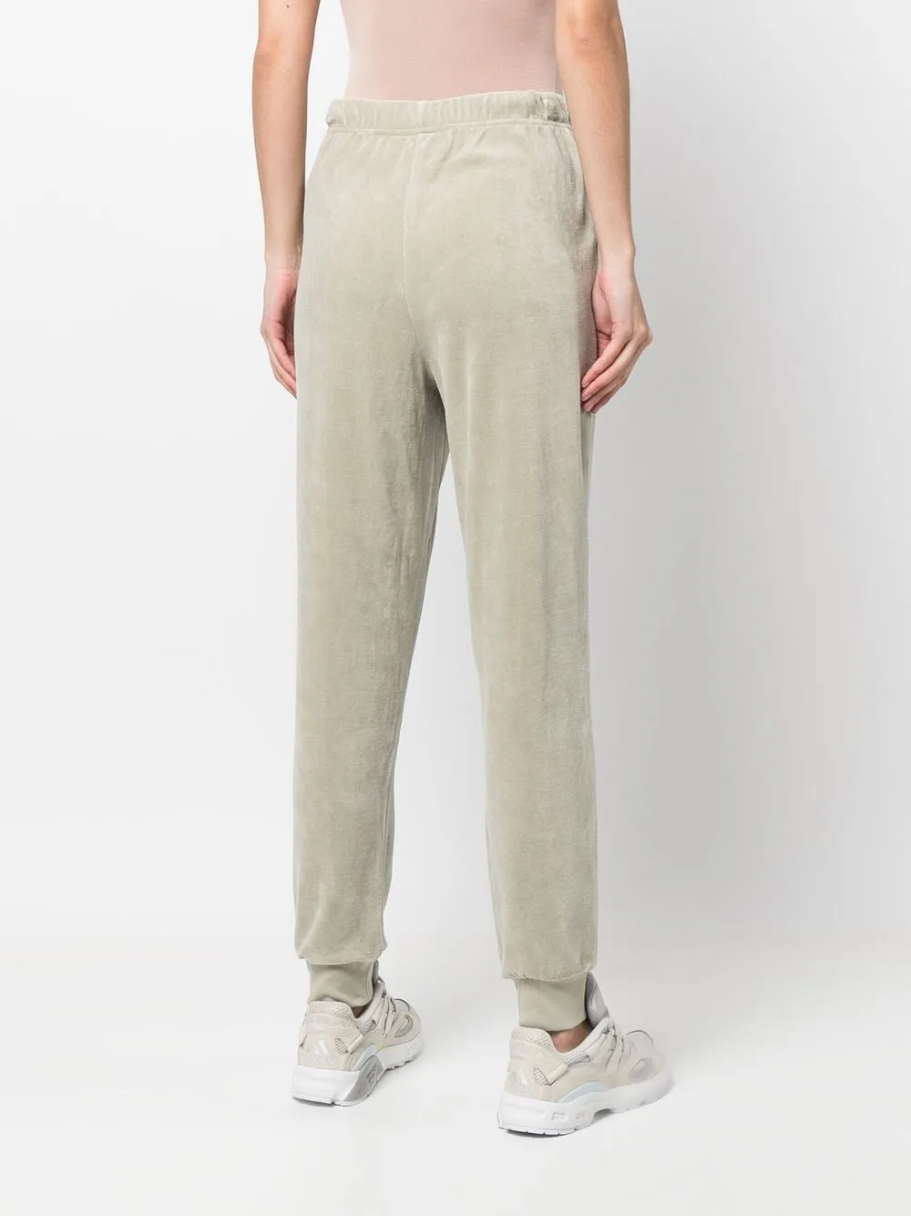 Essentials Drawstring Velour Track Pants In Green
