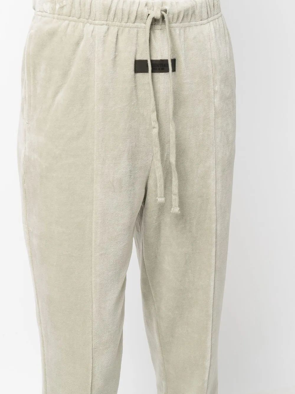 Essentials Drawstring Velour Track Pants In Green
