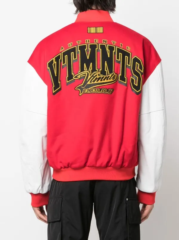 VTMNTS Embroidered Logo Bomber Jacket | Red | FARFETCH
