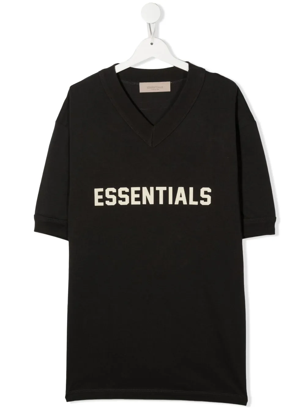 

FEAR OF GOD ESSENTIALS KIDS TEEN V-neck logo T-shirt - Grey