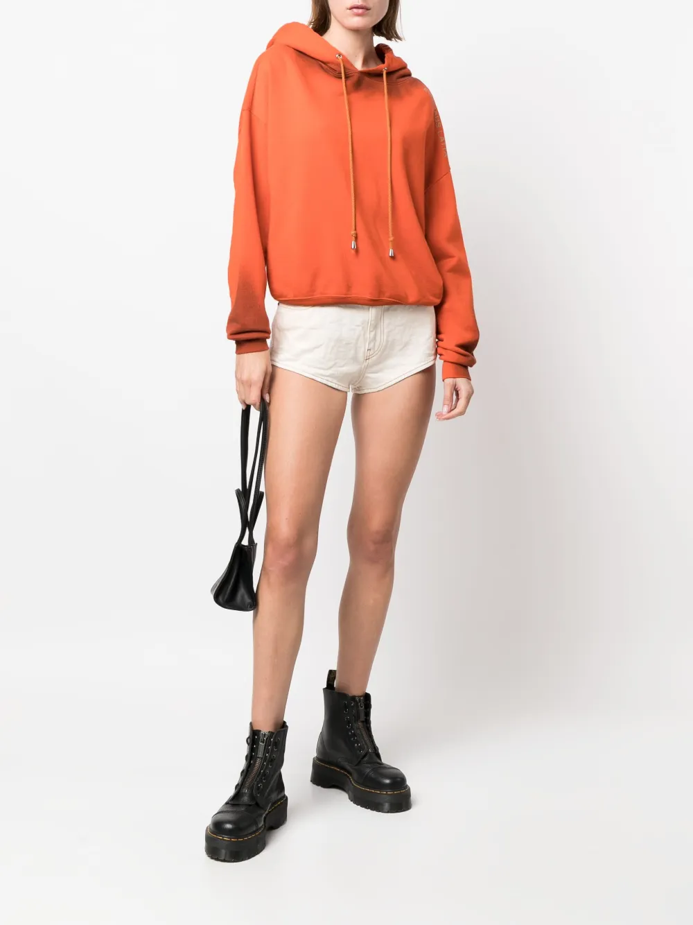Diesel High-waisted Five-pocket Short Shorts In Neutrals