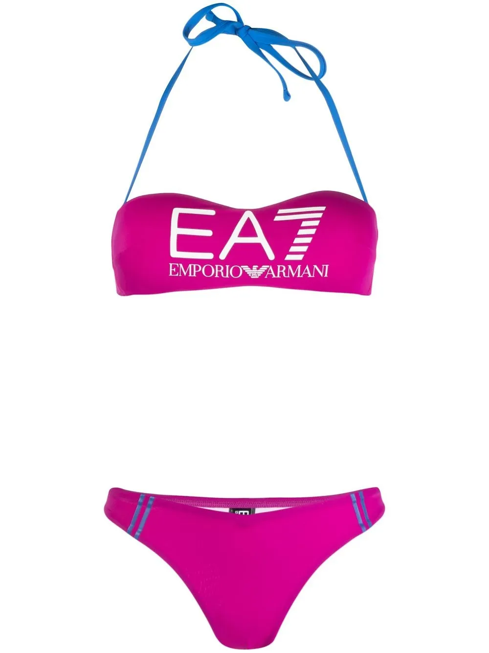 

Ea7 Emporio Armani logo-print halterneck bikini - Pink