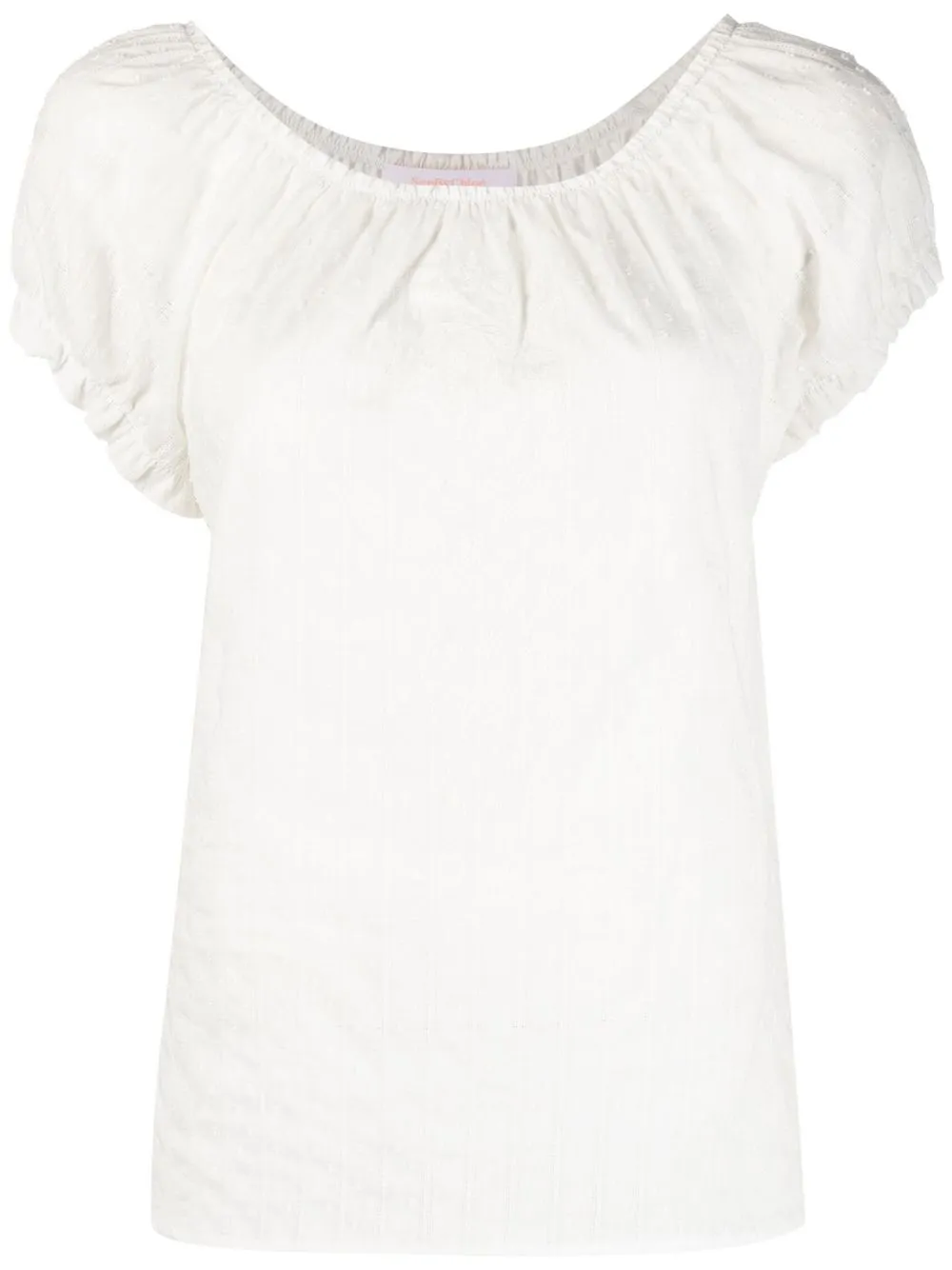 

See by Chloé floral embroidery off-shoulder blouse - White