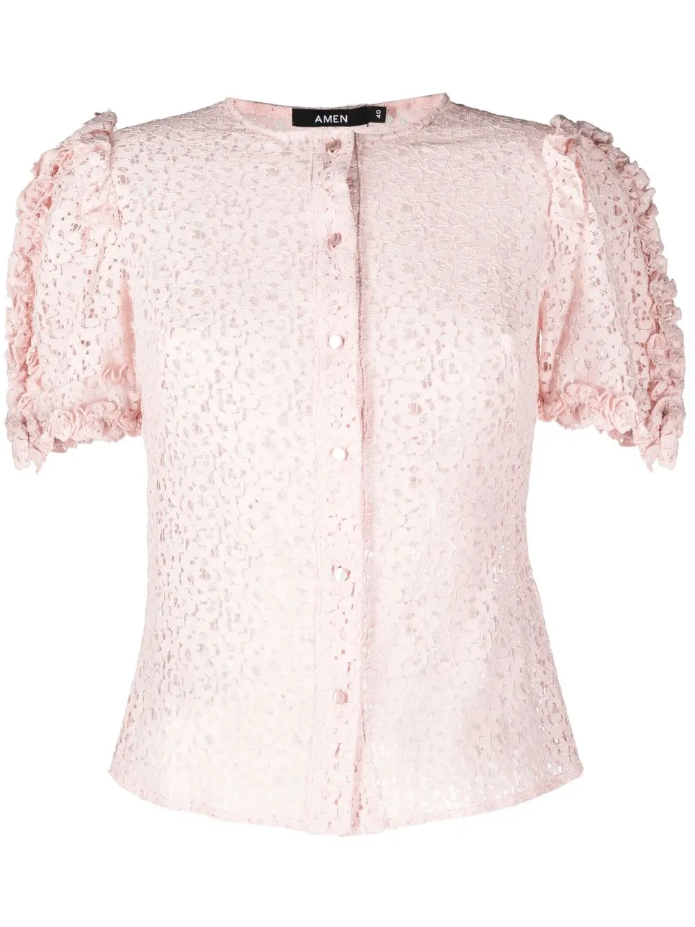 

Amen blusa con bordado floral - Rosado