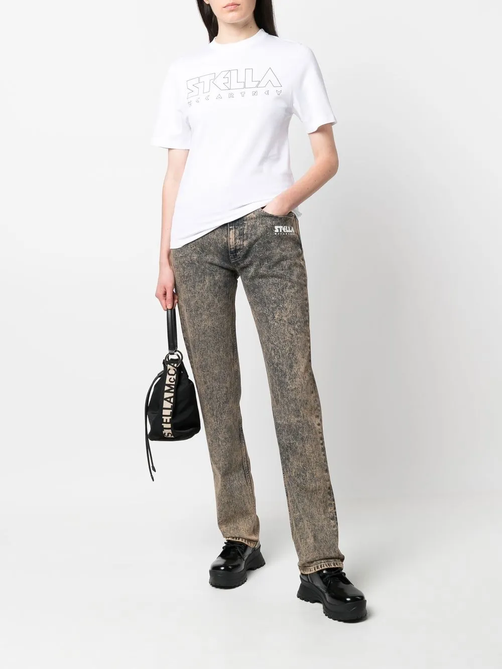 Stella McCartney T-shirt met logoprint - Wit