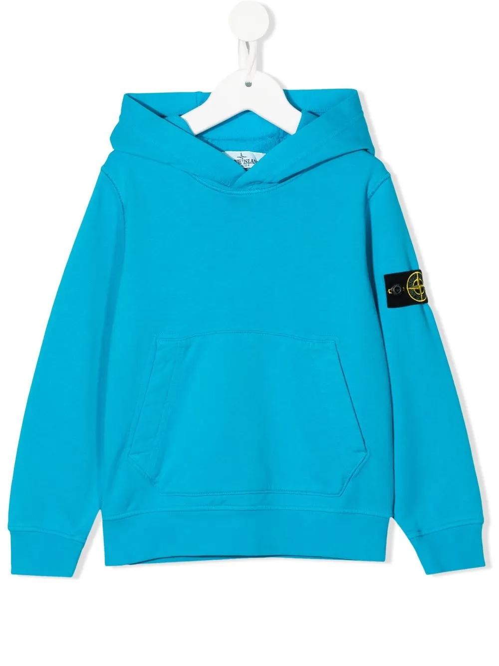 

Stone Island Junior logo-patch slevee hoodie - Blue