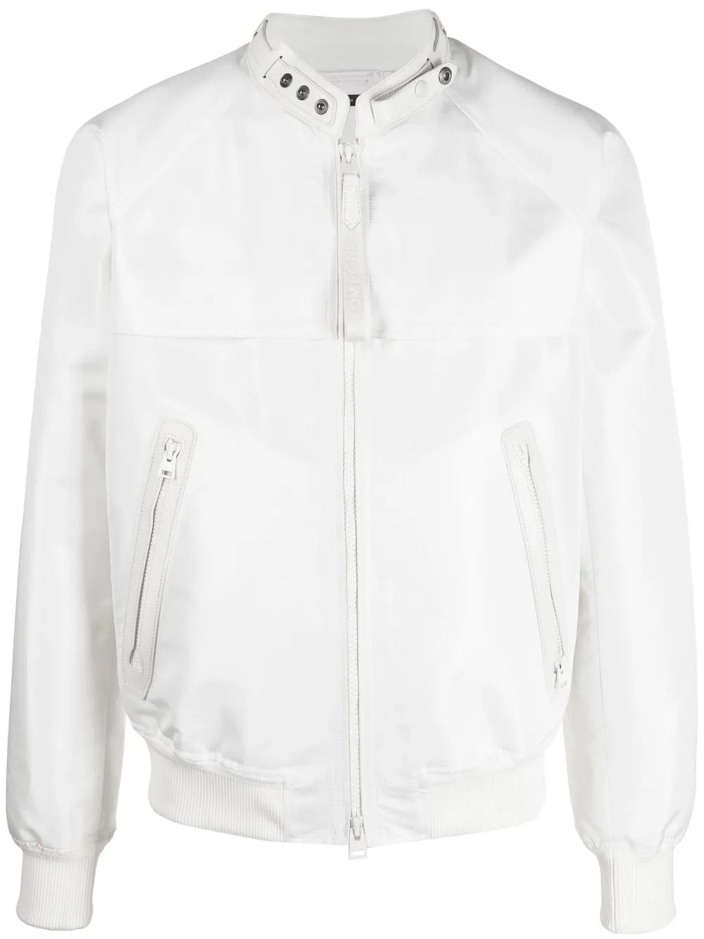 

TOM FORD leather-trim bomber jacket - White