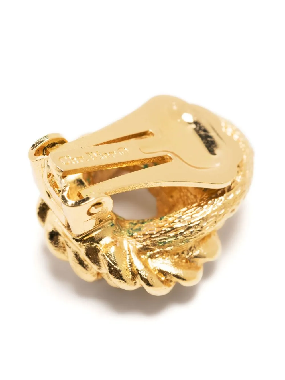 Christian Dior Pre Owned 1990 Ohrclips Im Twist Design   Gold 