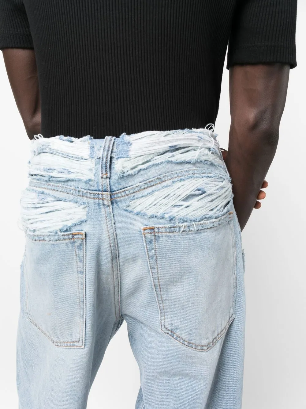 Diesel ripped straight-leg jeans Men