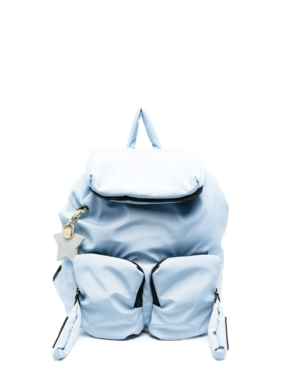 

See by Chloé logo-charm padded backpack - Blue