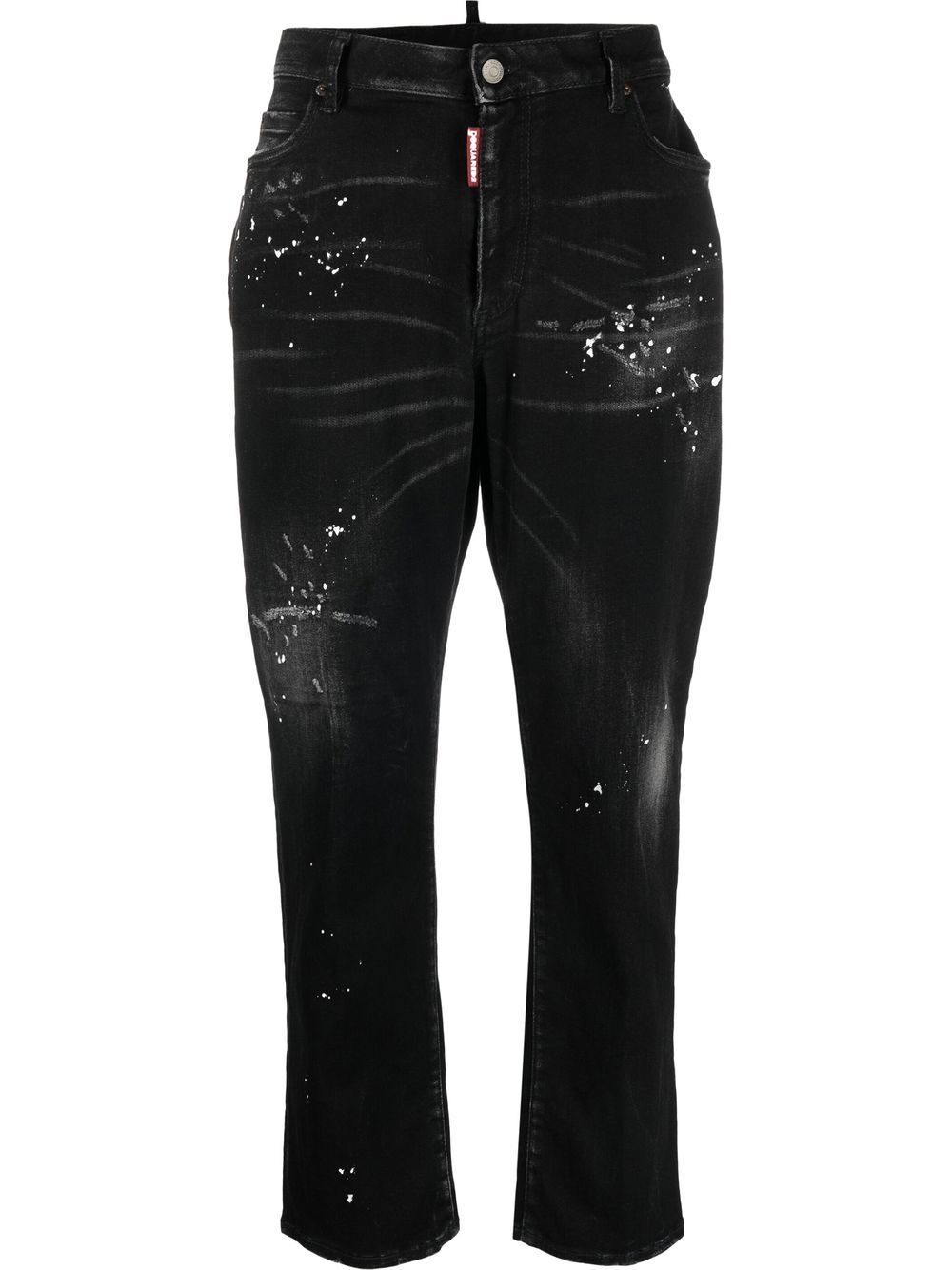 

Dsquared2 jeans capri con salpicaduras de pintura estampadas - Negro