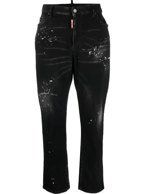 Dsquared2 paint-splatter cropped jeans