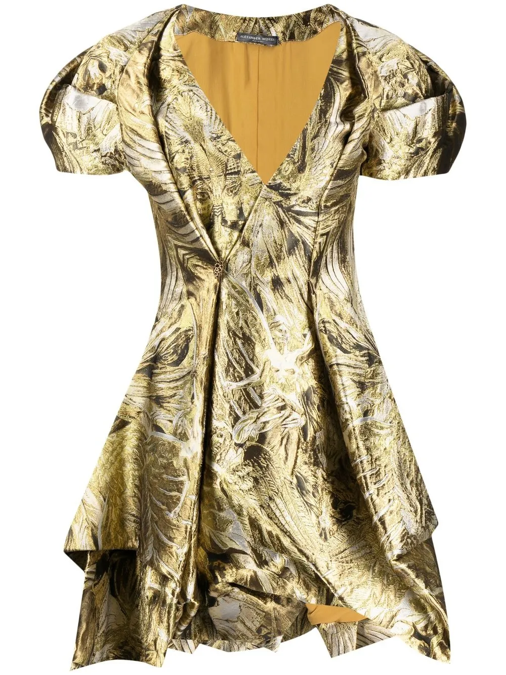 

Alexander McQueen vestido corto con motivo en jacquard - Dorado