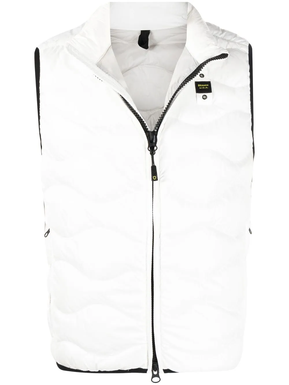 

Blauer logo patch quilted gilet - White