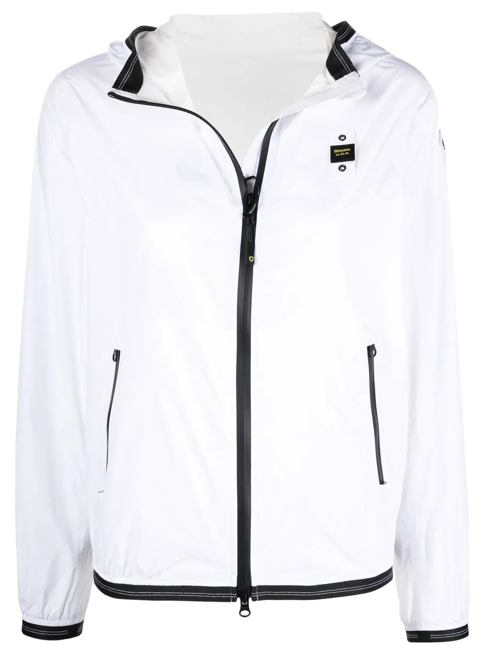 Blauer White/black Contrast-trimmed Track Jacket In Bianco Ottico ...