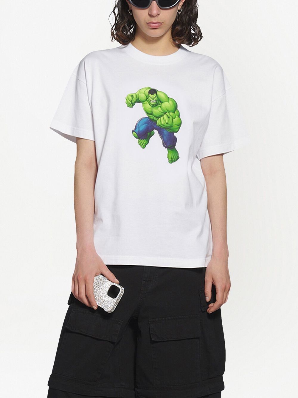 Shop Balenciaga Hulk-print Short-sleeve T-shirt In Weiss