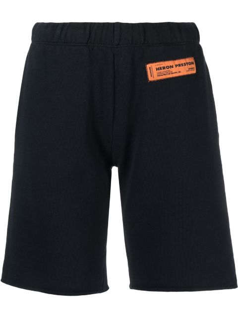 Heron Preston logo-patch organic-cotton knee-length shorts 