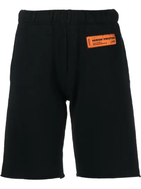 Heron Preston logo-patch organic-cotton knee-length shorts 