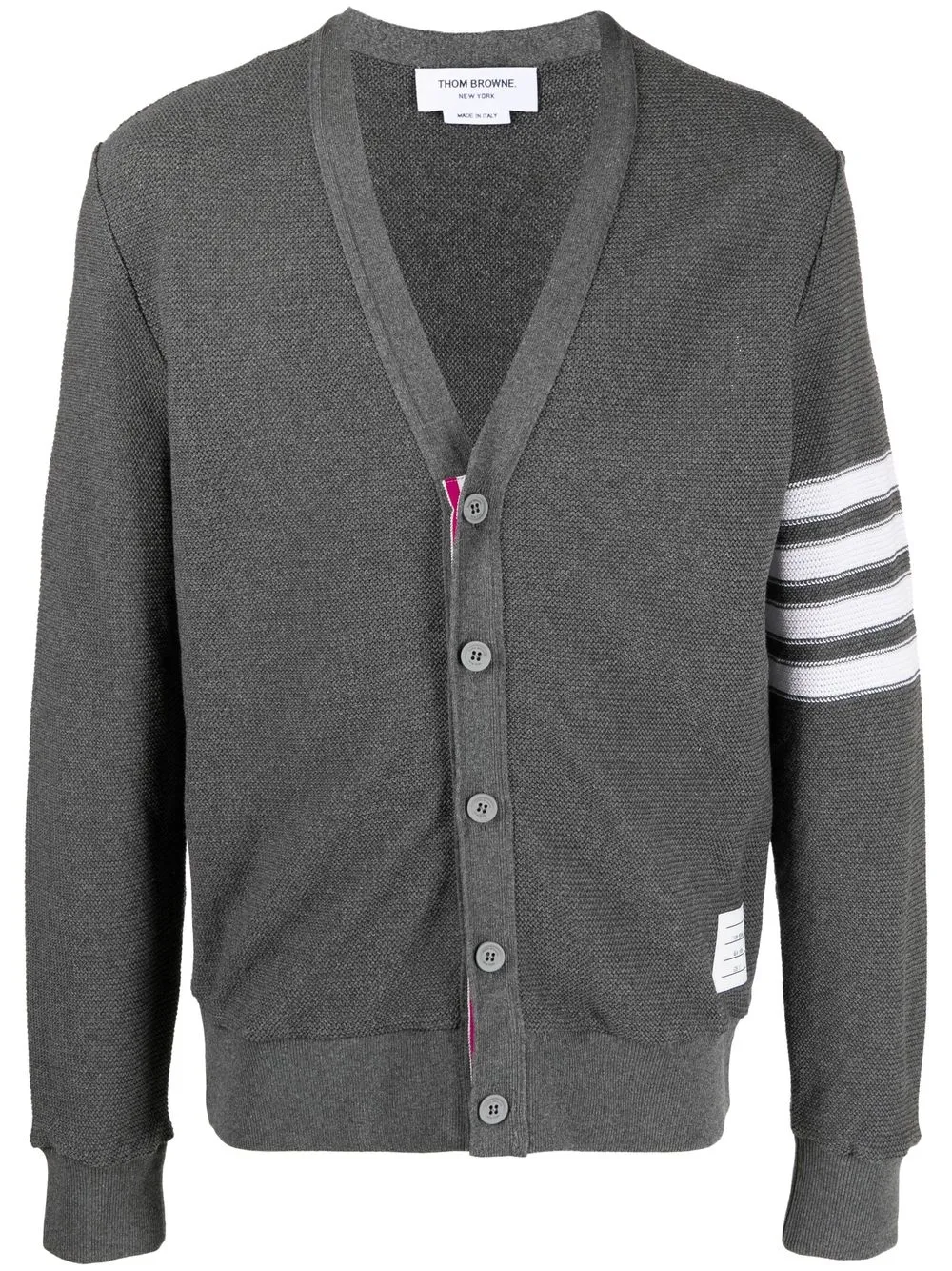 

Thom Browne striped V-neck cardigan - Grey