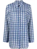 Jacquemus open front gingham shirt - Blue