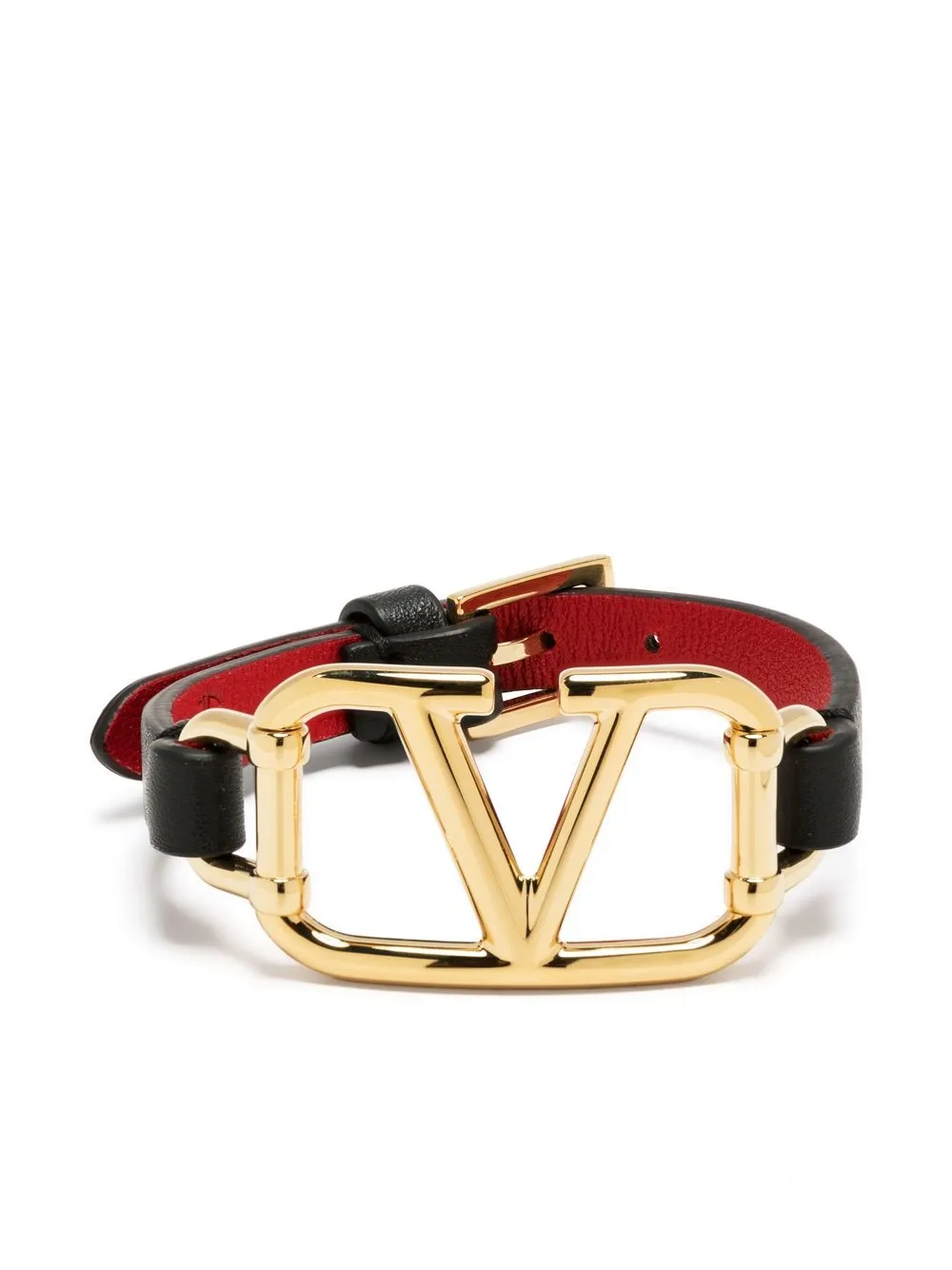 

Valentino Garavani pulsera con placa del logo - Negro