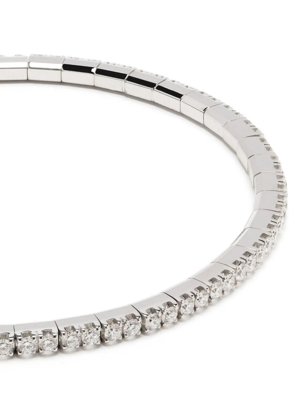 18K白金弹性钻石手镯
